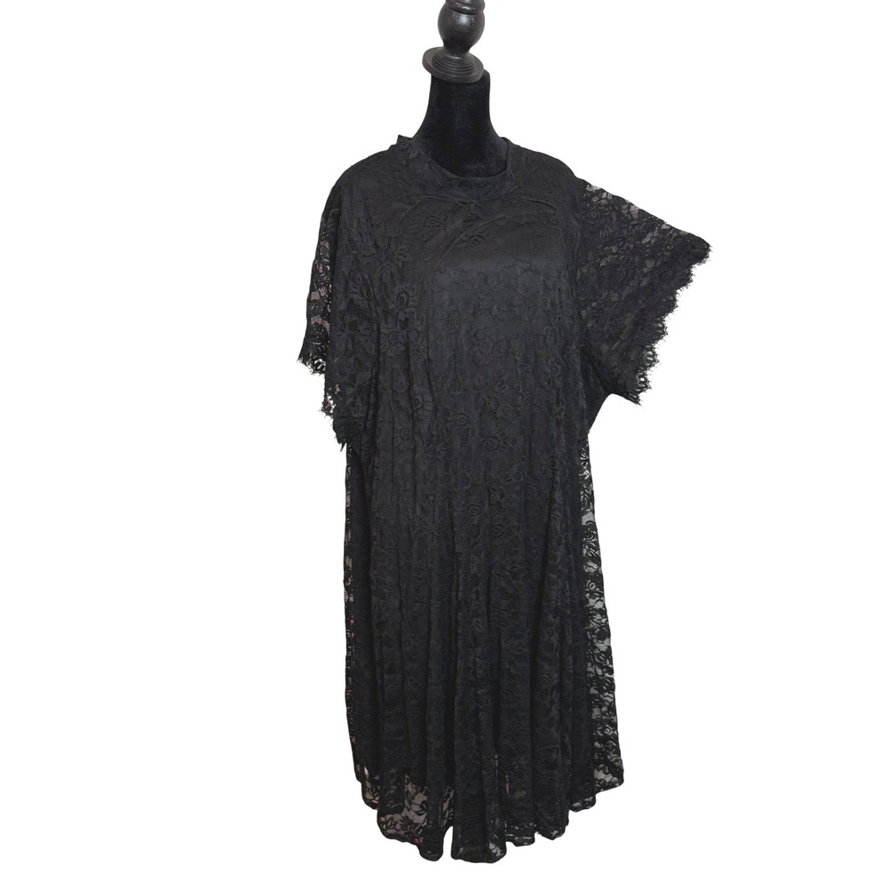 Torrid Black Floral Lace Midi Dress Plus Size 5X Whimsigoth Dark Romantic Gothic